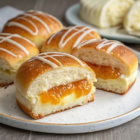 Apricot and White Chocolate Iced Buns