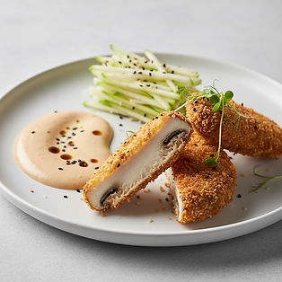 King Oyster Mushroom Katsu Curry with Radish and Apple Slaw