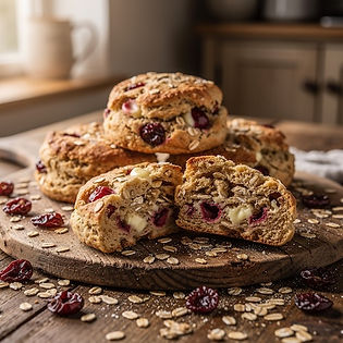 Cherry and White Chocolate Oatmeal Biscuits