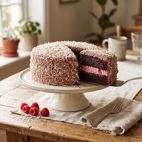 Easy Aussie Lamington Layer Cake