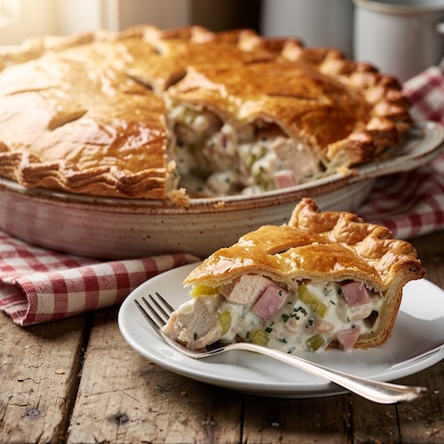 Chicken, Ham, Leek and Tarragon Pie