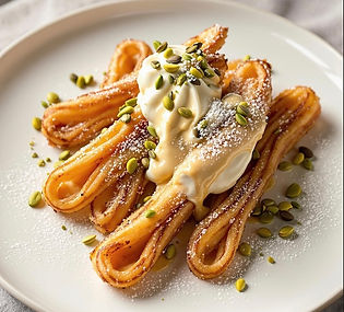Churros with Pistachio Créme