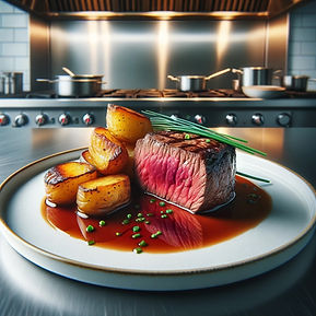 Roasted Beef Tenderloin, Jus & Roasted Fingerling Potatoes
