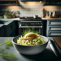 Pierogi with Fennel and Apple Salad