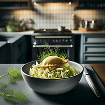 Pierogi with Fennel and Apple Salad
