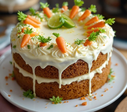 Carrot Cake with Lime and Cream cheese frosting