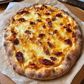 Italian flatbread with sun-dried tomato and mature cheddar cheese
