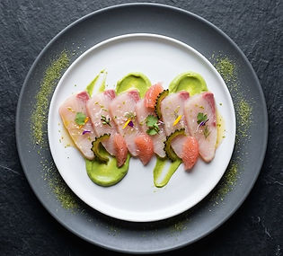 Bitter Hamachi Crudo, Pomelo