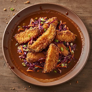 King Oyster Mushroom Katsu Curry with Radish and Apple Slaw