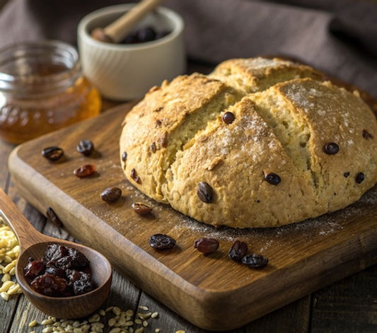 Polenta with Raisin & Honey Soda Bread
