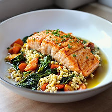 Salmon with Israeli Couscous