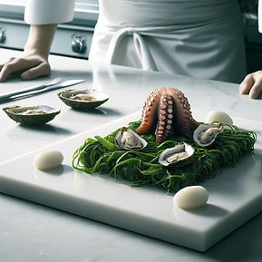Seafood and Octopus on a Table