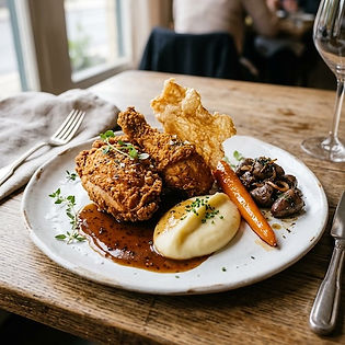 Spiced Fried Chicken with Malt Gravy