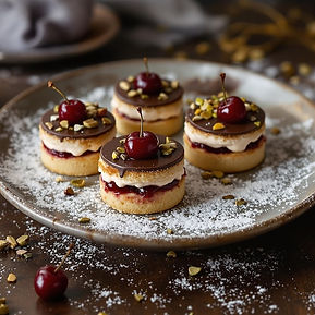 Pistachio and Cherry Liqueur Cakes