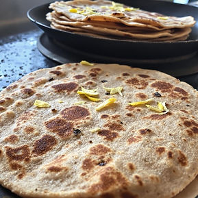 Garlic, parsnip and black cardamom chapatis
