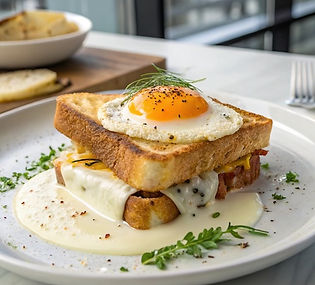 Toad in the Hole with Maple Togarashi Cured Egg Yolk
