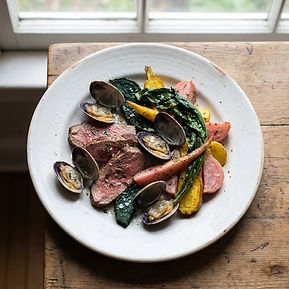 Lamb and Clams with Dyed Vegetables
