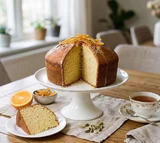 Orange and Green Cardamom Madeira Cake