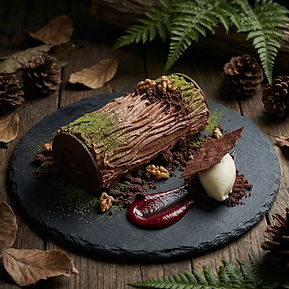 Chocolate Log with Matcha Mousse