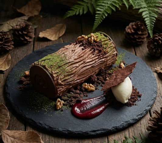 Chocolate Log with Matcha Mousse