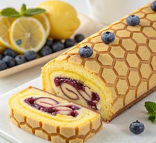 Lemon and Blueberry Swiss Roll