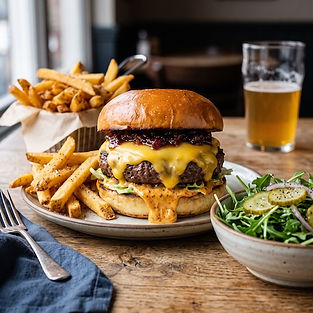 Easy Cheeseburger with Bacon and Date Jam