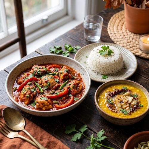 Chicken Curry & Tarka Dal