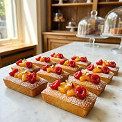Peach Orange and Raspberry Financiers