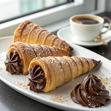 Coffee and Chocolate Ganache Cream Horns