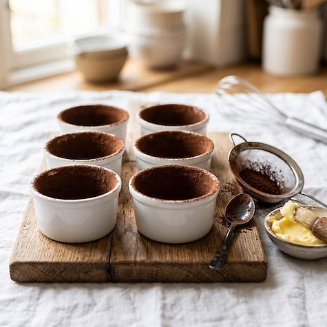 Cocoa-Dusting Buttered Moulds