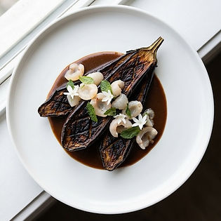 Charred Eggplant with Lychees