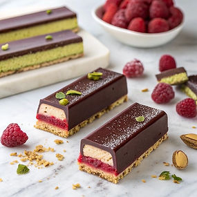 Raspberry Milk Candy Bars with Pistachio Shortbread