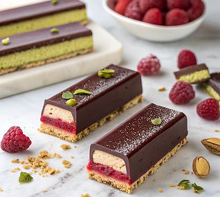 Raspberry Milk Candy Bars with Pistachio Shortbread