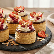 Chocolate-Dipped Berry Vol-au-Vents