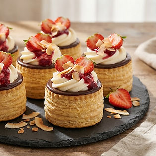 Chocolate-Dipped Berry Vol-au-Vents