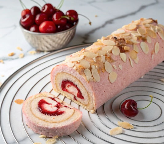Cherry Almond Swiss Roll