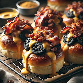 Black Pudding and Mustard Custard Savoury Buns