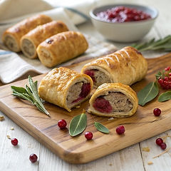 Cranberry and Sage Sausage Rolls