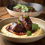Ancho Braised Short Ribs with Polenta photo
