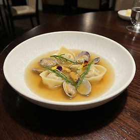 Cod Tortellini in Consommé