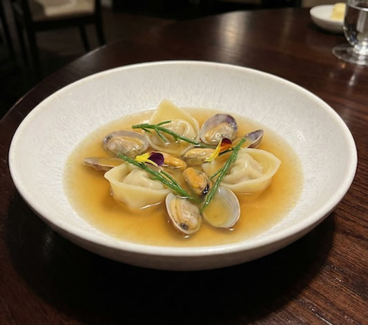 Cod Tortellini in Consommé