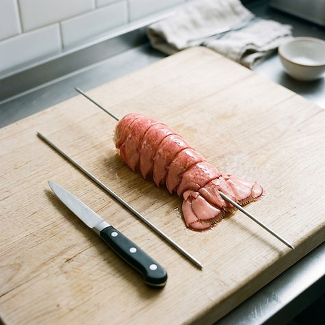 Skewering Lobster Tails