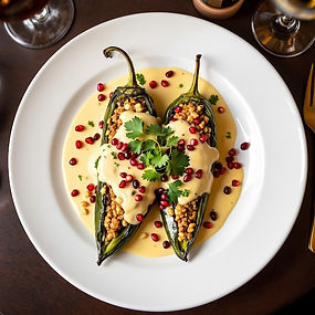 Chiles en Nogada (Mexican Stuffed Poblanos with Walnut Sauce)