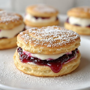 Viennese Biscuits with Blackberry Jam and Goat Cheese Buttercream