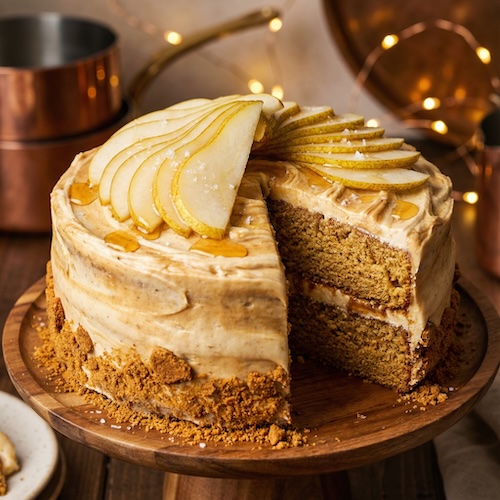 Spiced Ginger and Pear Cake with Beurre Noisette