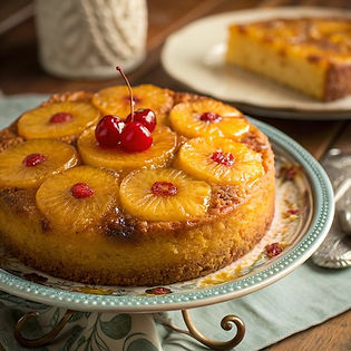 Pineapple & Passion Fruit Upside Down Cake