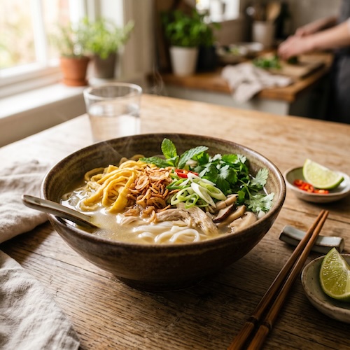 Easy Chicken & Lemongrass Noodle Soup