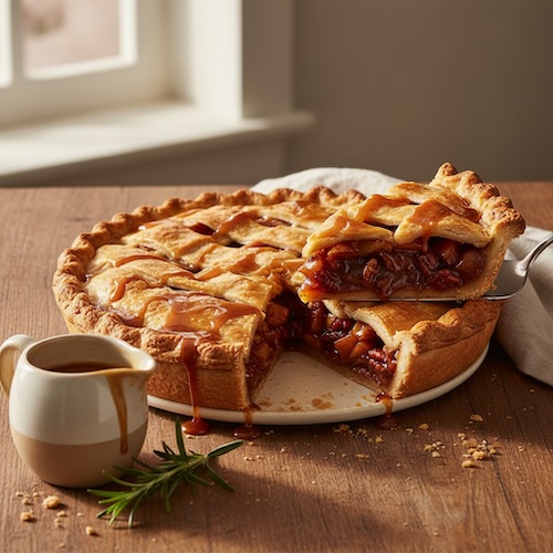 Easy Pecan & Rosemary Caramel Apple Pie