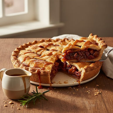 Easy Pecan & Rosemary Caramel Apple Pie