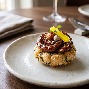 Ribeye and Perilla Tartlet